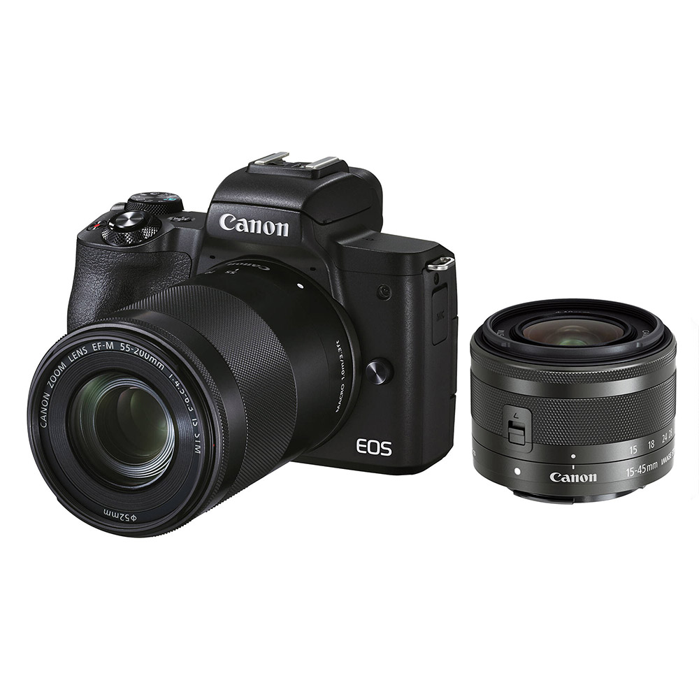 دوربین بدون آینه کانن EOS M50 Mark II kit 15-45mm + 55-200mm (کیت دو لنز)