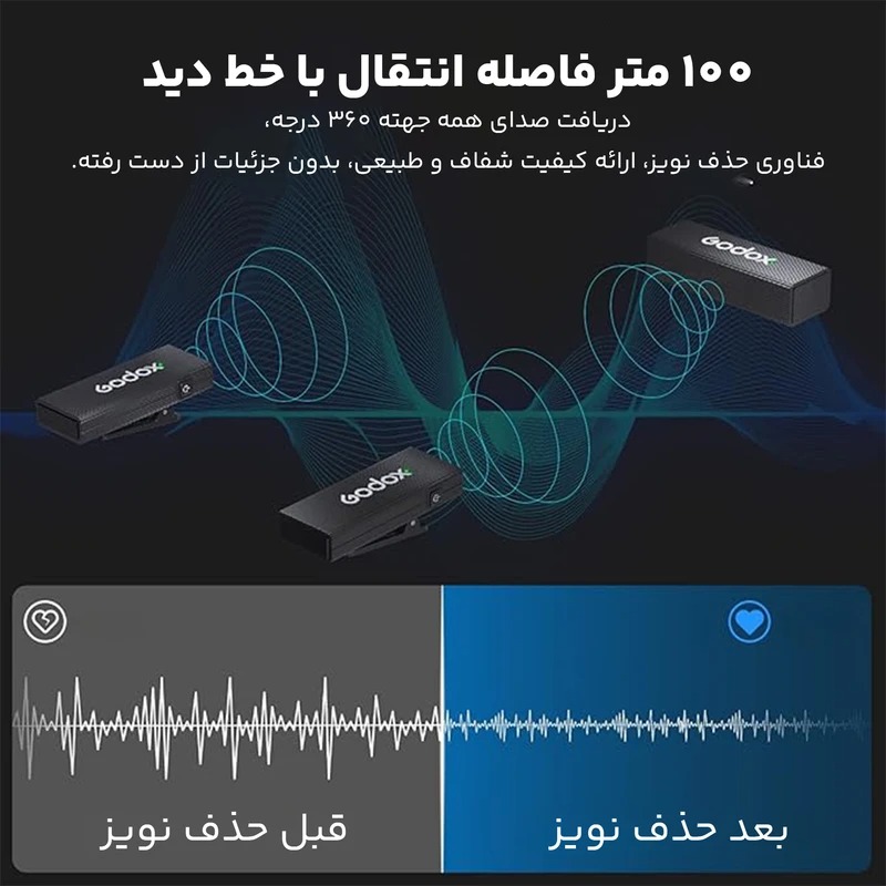 میکروفون بی‌سیم گودکس مدل GODOX MoveLink Mini LT KIT 2