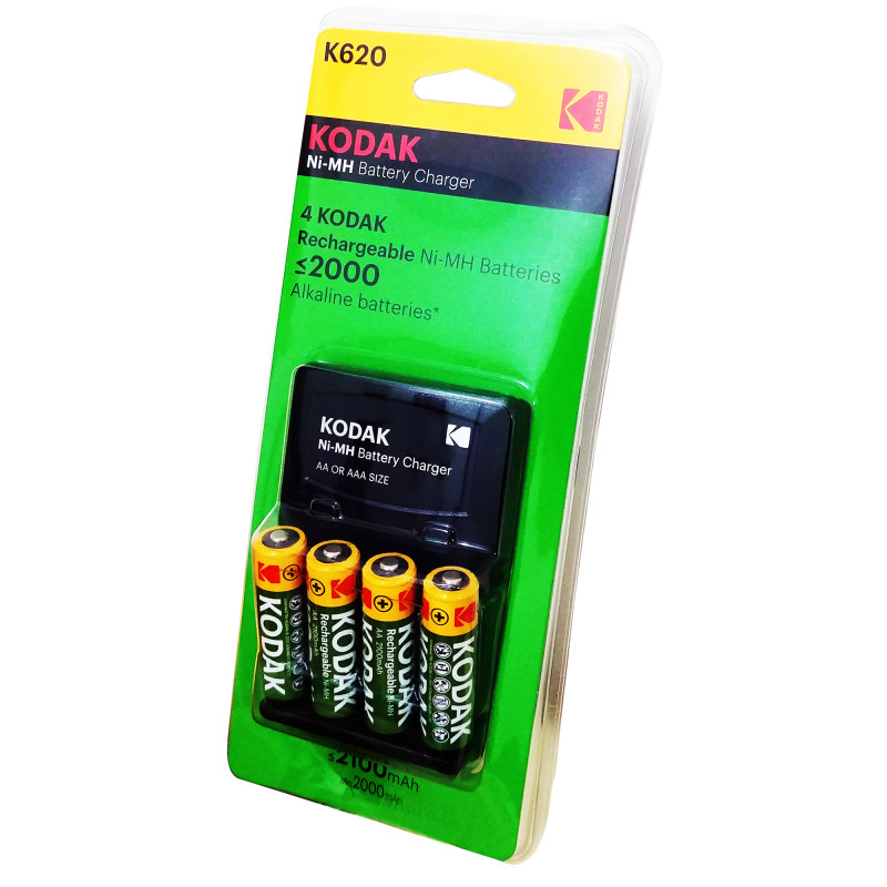 شارژر باتری کداک مدل K620 به همراه باتری قلمی قابل شارژ مجموعه 4 عددی