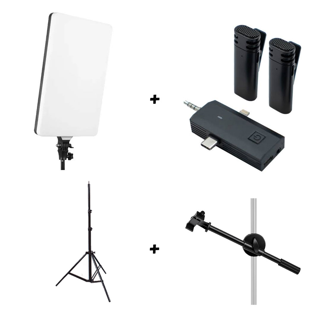 کیت نور PL-48 +کیت پایه نور و هولدر گوشی+ میکروفون S17S ANSWER