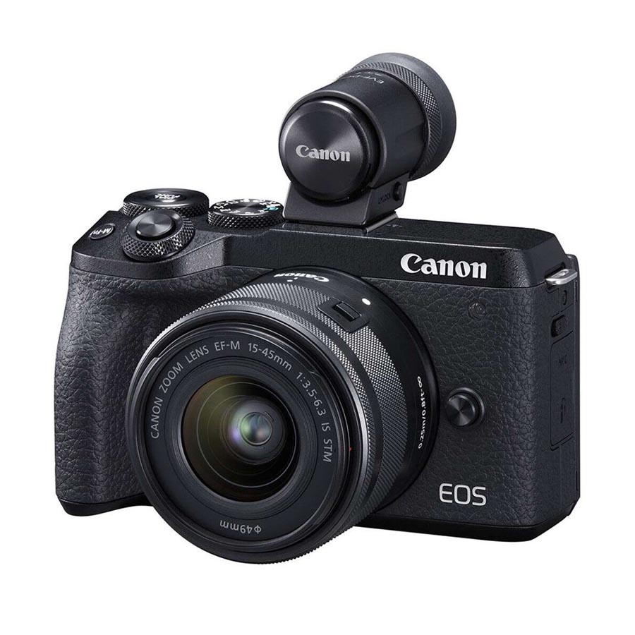 دوربین کانن EOS M6 Mark II + EF-M 15-45mm (به همراه منظره‌یاب)