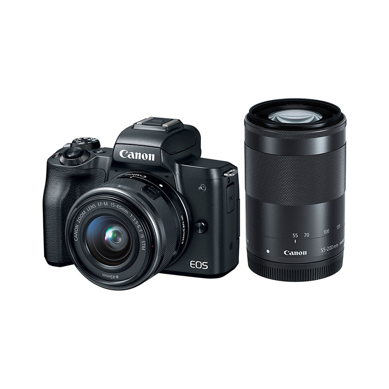 دوربین بدون آینه کانن EOS M50 kit 15-45mm + 55-200mm (کیت دو لنز)
