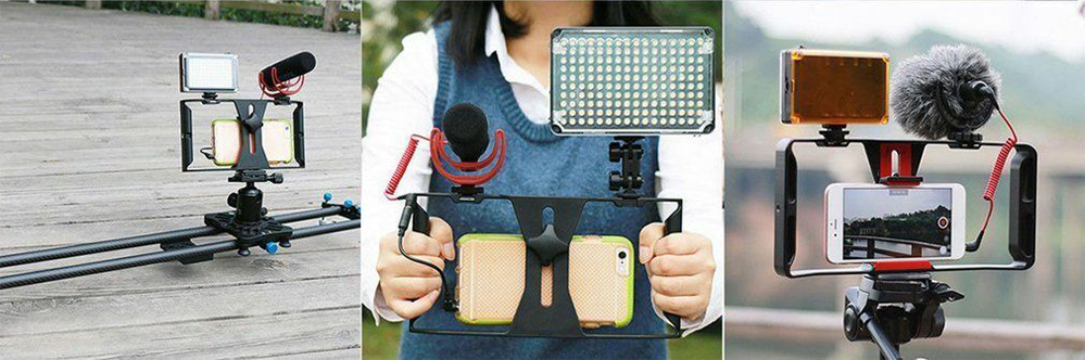 نگهدارنده‌ی دو دسته‌ی مخصوص فیلمبرداری با گوشی موبایل