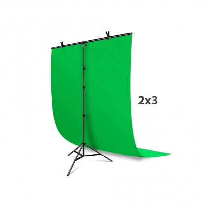 کیت پرده و پایه پرتابل T سایز 2x3 متر (رنگ پرده انتخابی)