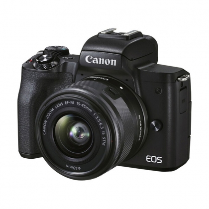 دوربین کانن EOS M50 + 15-45mm IS STM به همراه لنز فیکس 50MM و اداپتور VILTROX (استوک)