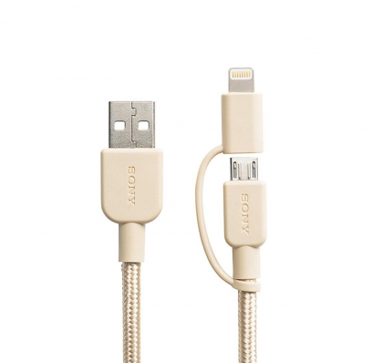 کابل تبدیل USB به microUSB و لایتنینگ سونی مدل CP-ABLP150 طول 1.5متر