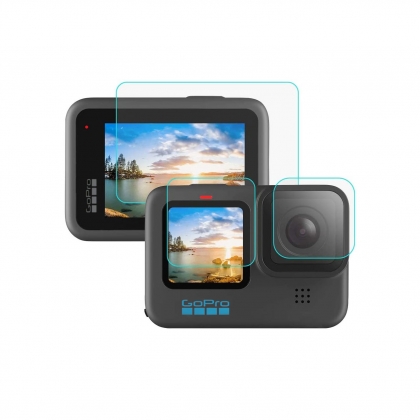 گلس محافظ صفحه نمایش و لنز دوربین گوپرو GoPro Hero 10 Black (سه تکه)
