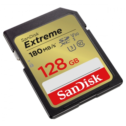 کارت حافظه SD 128GB سن دیسک مدل Extreme 180MB/s