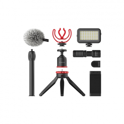 کیت ولاگر موبایلی مدل BOYA BY-VG350 (شامل نور و میکروفن و پایه)