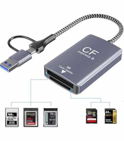 رم ریدر مدل CFexpress Type B Card Reader, Dual USB-C/USB-A 3.2 Gen 2
