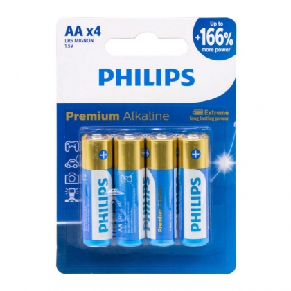 باتری قلمی فیلیپس مدل Premium Alkaline بسته چهار عددی